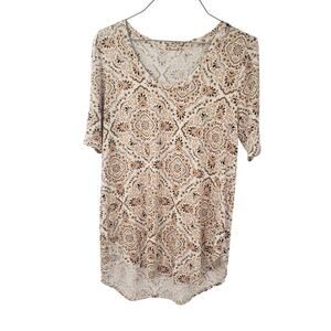 24/7 MAURICES Floral Print Short Sleeve Top Womens Size Small S